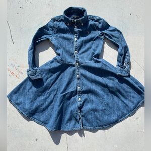 Girl's Polo Ralph Lauren Dress Blue Solid 6 Preppy Yacht Countryside Denim City